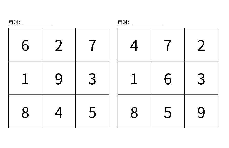 数字舒尔特方格在线打印